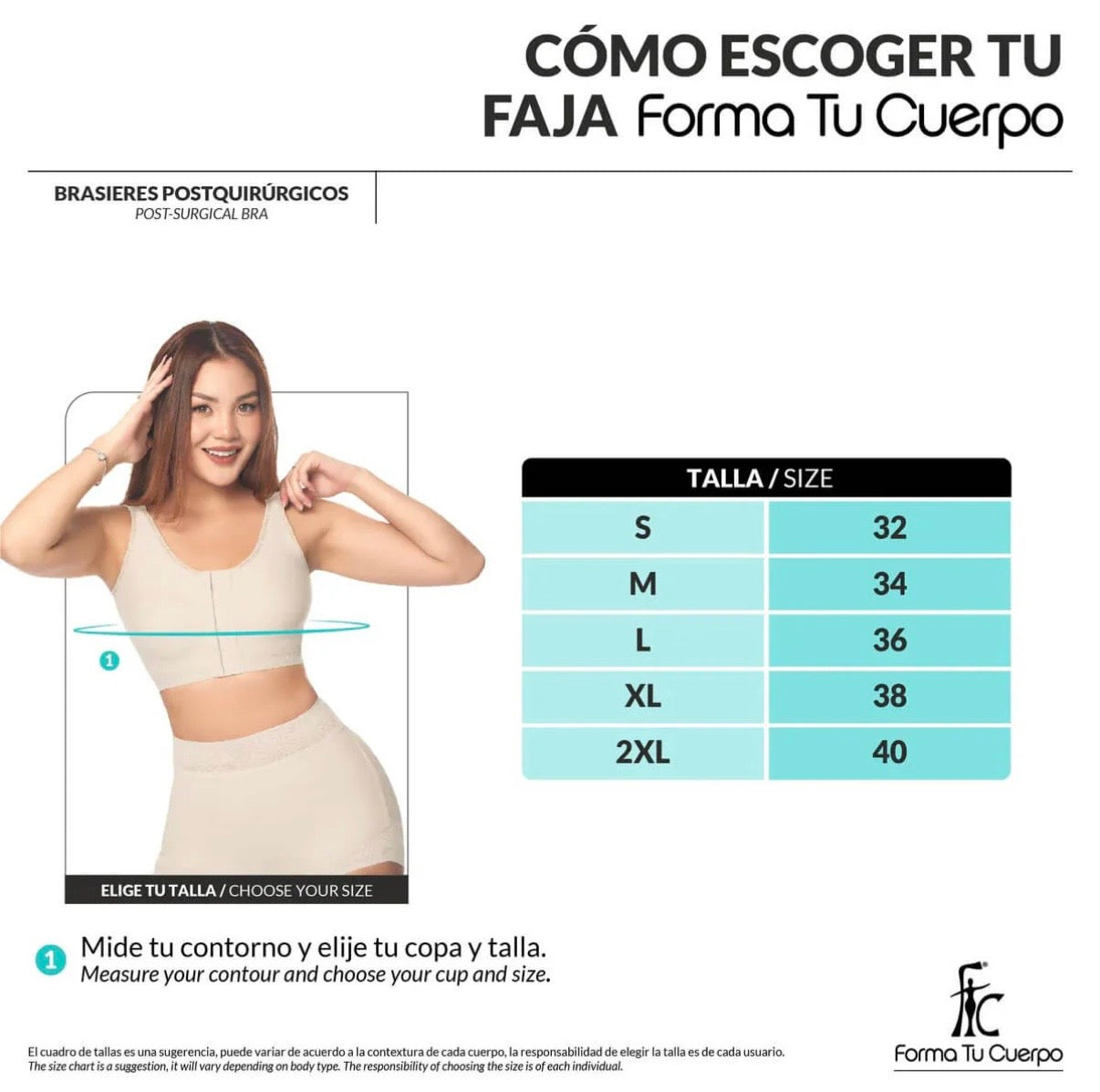 Brasier postoperatorio: Bust lift & waist shaping ( REF. C-033 )